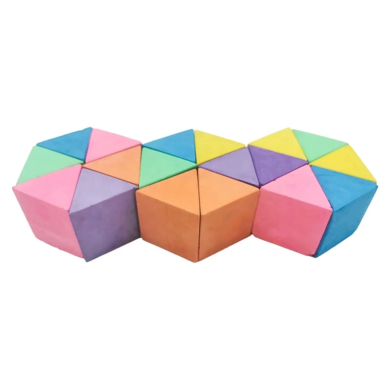 Educational Novelty 15 Pieces of Pyramid Shaped Chalk Non Toxic Triangle Sidewalk for Kids