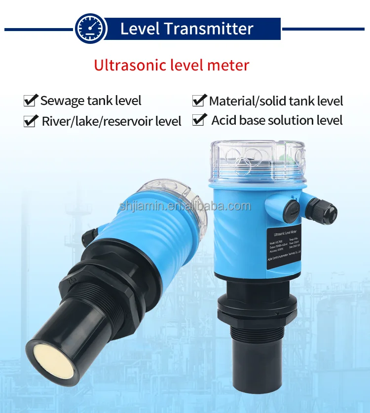 Ultrasonic Liquid Water Level Sensor Meter 5m 10m 4-20ma Rs485 ...