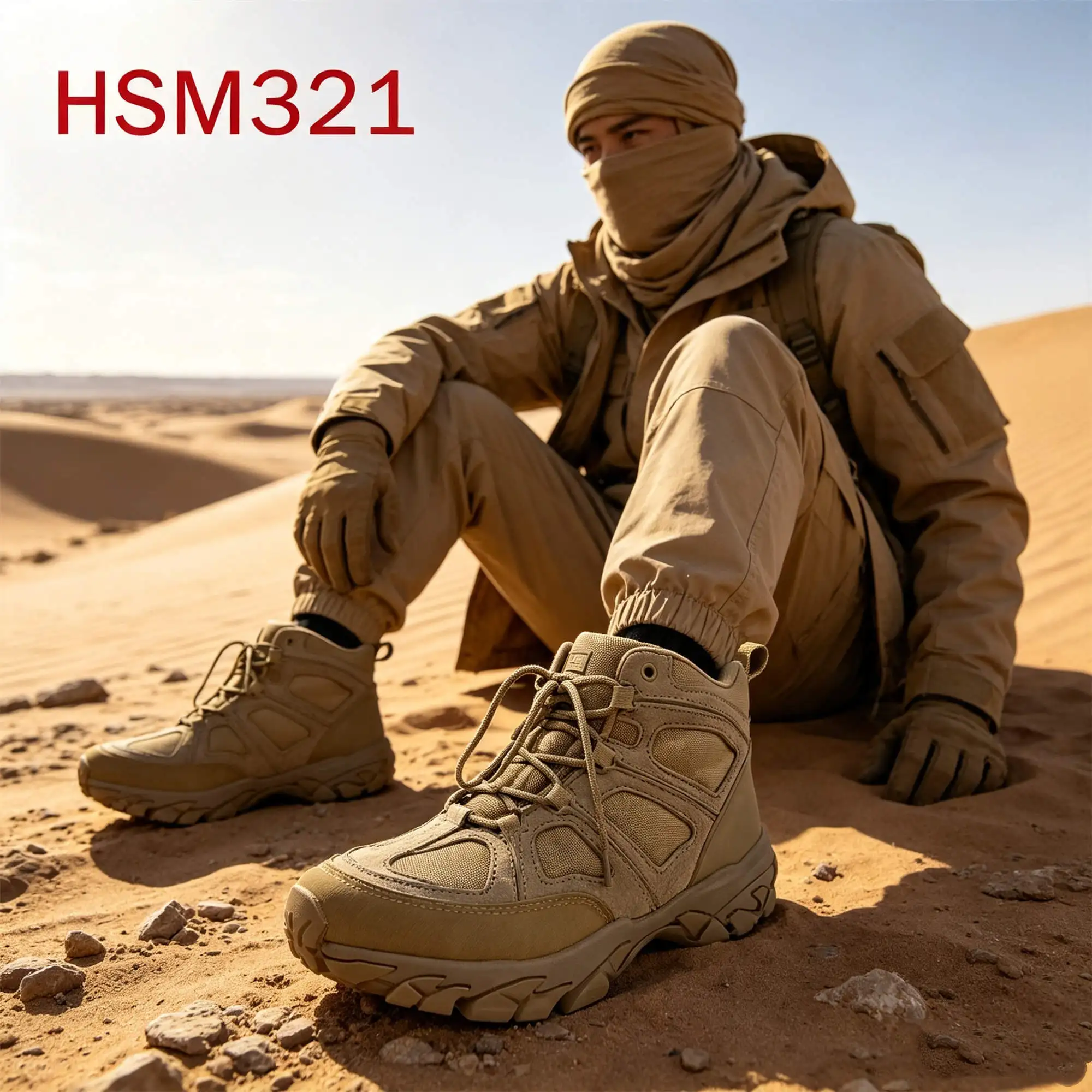 ZYF,Anti-tear Natural Suede Leather 4 Inch Hua Singh Desert Boots Mountain Rescue Support System Design Men Leather Boots HSM321