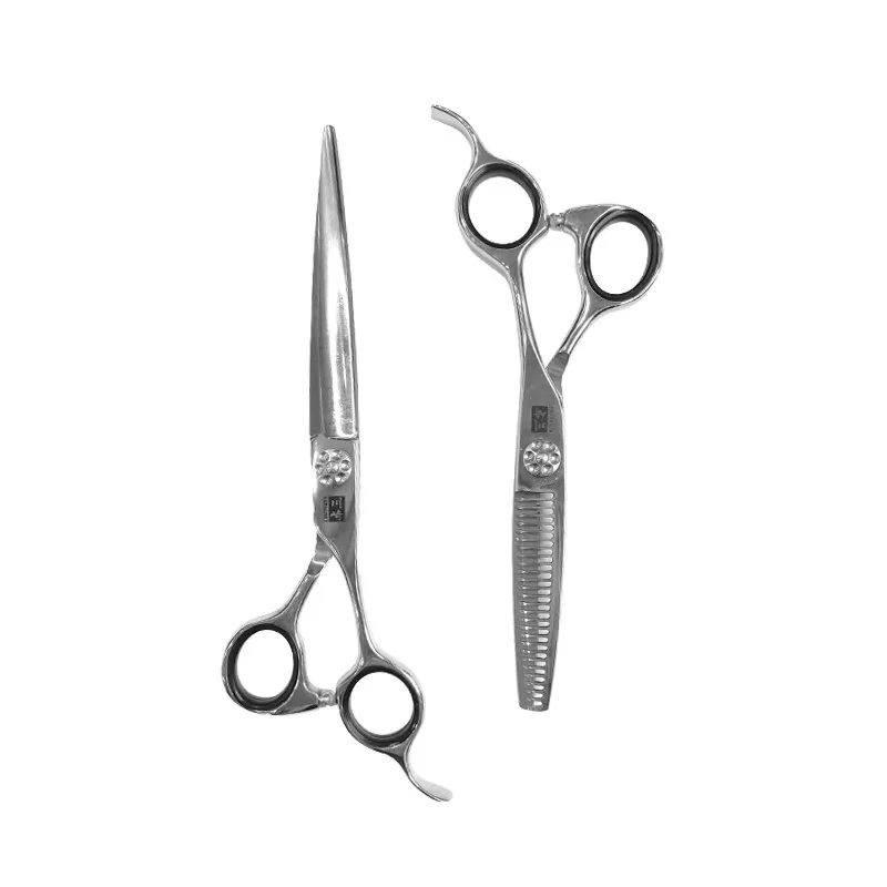 Набор ножниц из нержавеющей стали для стрижки волос и филировки черные парикмахерские