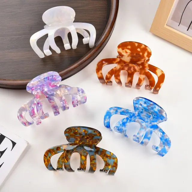 YOMO Wholesale Custom Hair Accessories Elegant French Acetate Claw Clips Hair Clips Hair Claw For Women