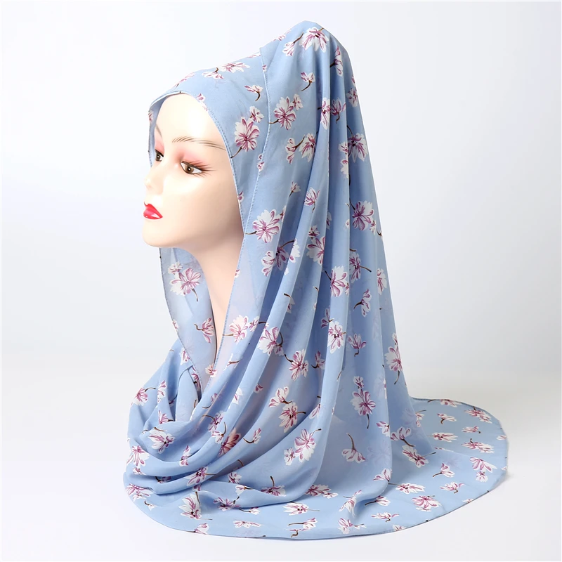 PIKADINGNIS 90cm Stitching Stitch Plain High Quality Premium Heavy Chiffon  Hijab Scarf Malaysian Womens Scarves Hijabs Long Shawl Shawls 