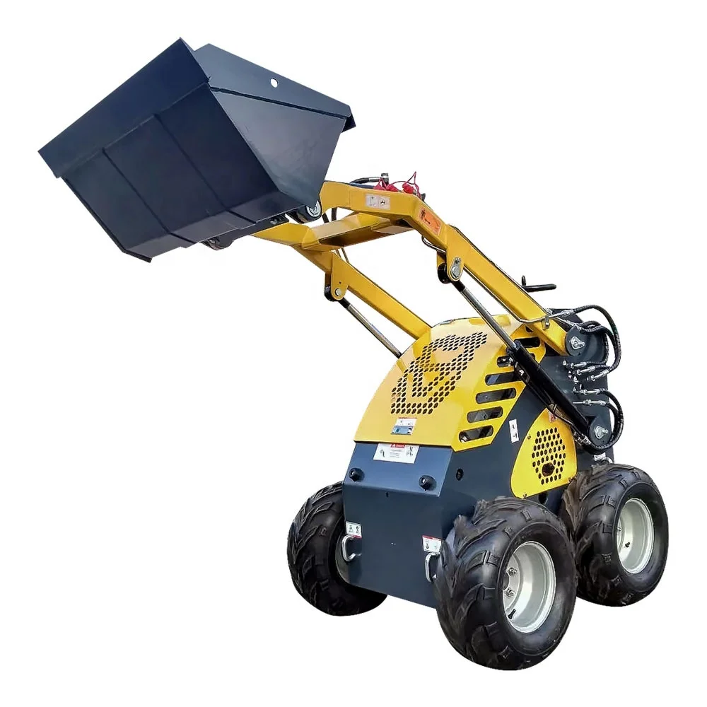 Skidder Machine Forestry Mini Skid Steer Loader  300kg Mini Loader with Bucket  Hydraulic Skid Steer Loaders