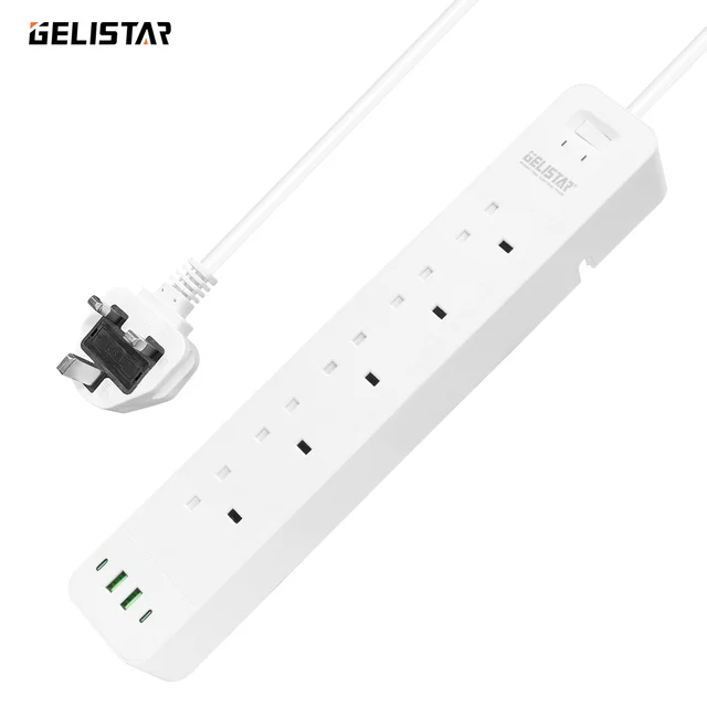 UK Power Outlet Standing Desk Power Strip With USB Ports Extension Socket US UK EU Plug 5 Ways Factory Wholesale