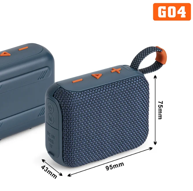 G04 Wireless Portable Waterproof Fabric Mini Bluetooth Speaker Portable with Deep Bass for Home Outdoor Travel