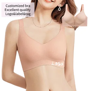 Big Breast Supportive Breathable Plus-Size Bras for Big Boobs Women Push Beha Brassiere with Trackless Jelly Glue for Summer bra