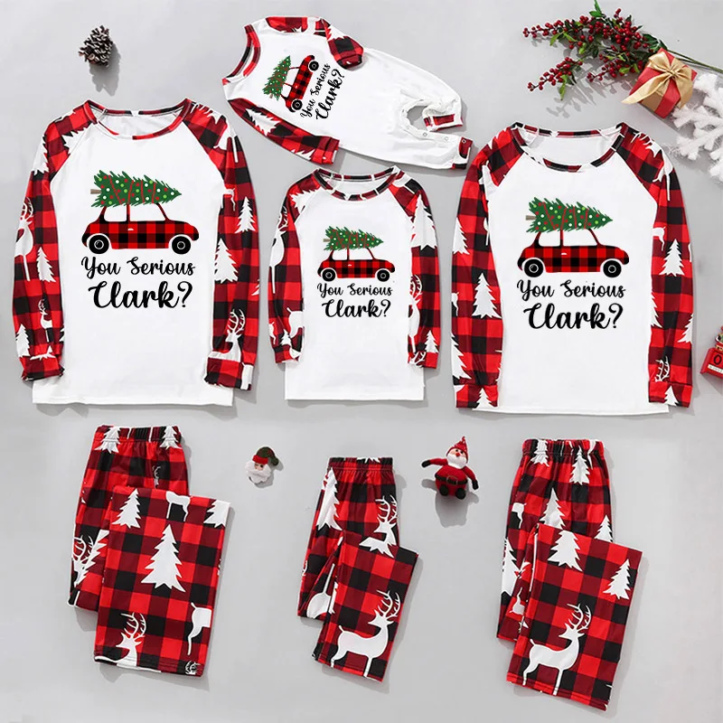 Sublimation Blank Christmas Pajamas,Printed Long Sleeve Top And Plaid ...