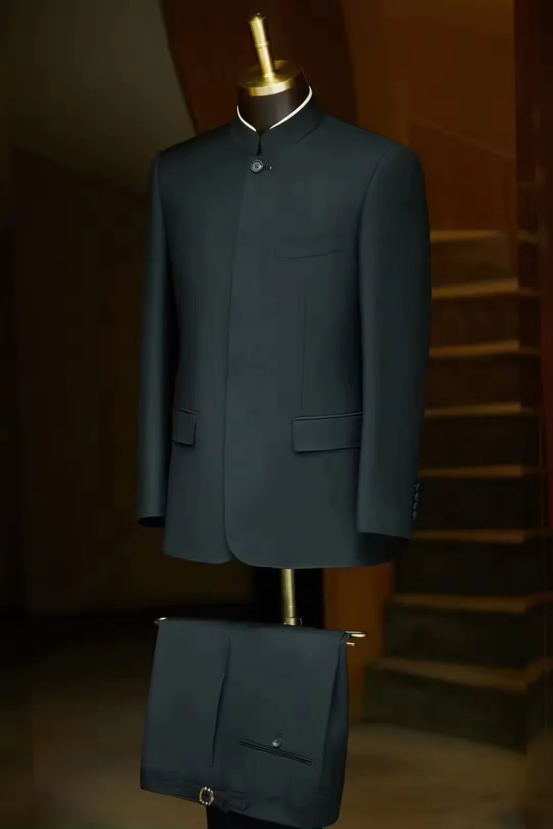 Classic Stand Collar Wedding Men's Suit Office Work Business Male Suits Costume Hommes T aperçu 3
