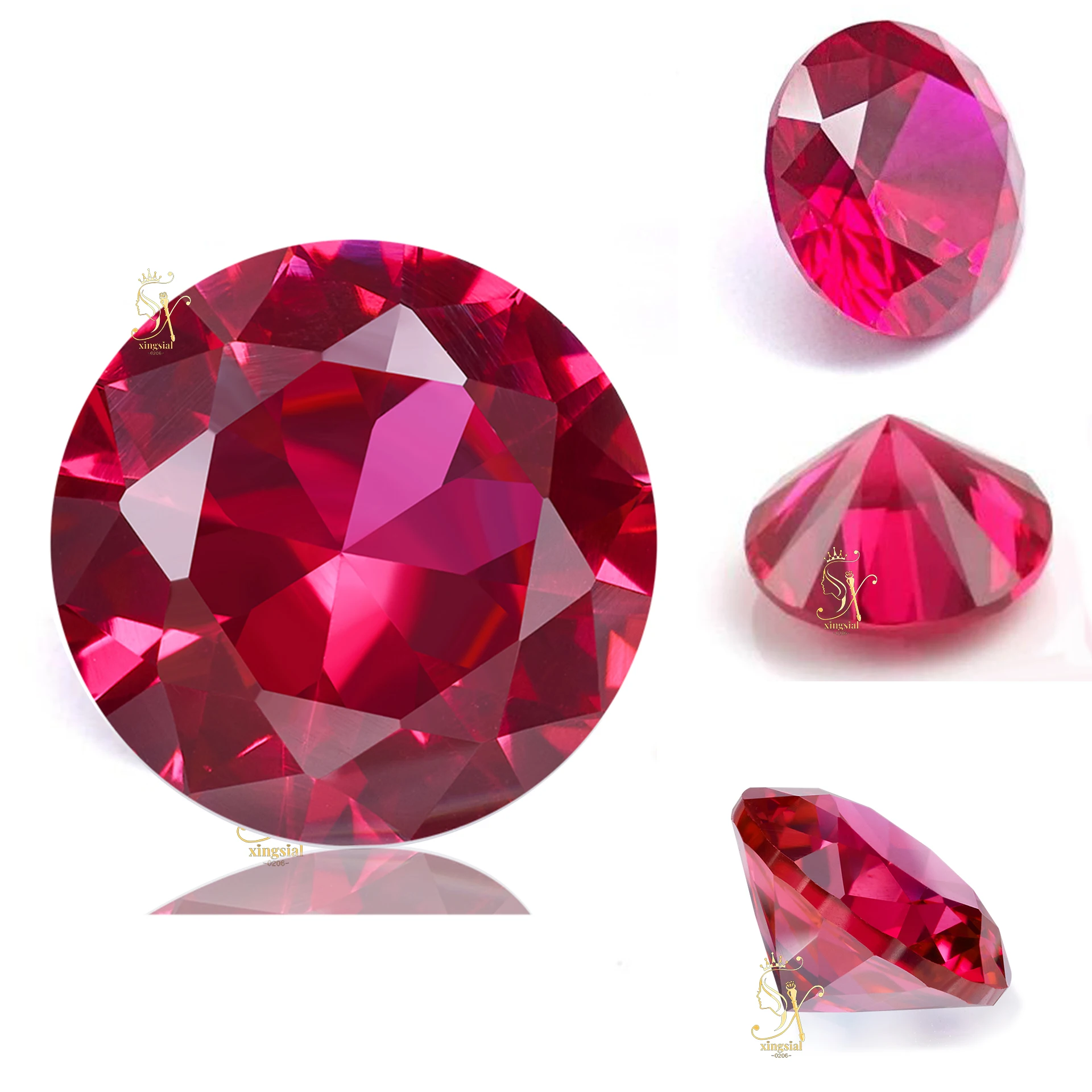 Factory Direct Sale Corundum Ruby Gemstones Round Cut 3mm to 10mm