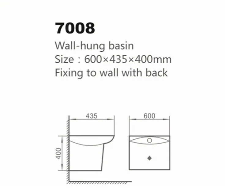 Good Price Public Ceramic Easy Clean Wall Mounted Hand Wash Basin Bathroom Sink Wall Hung For Office Building