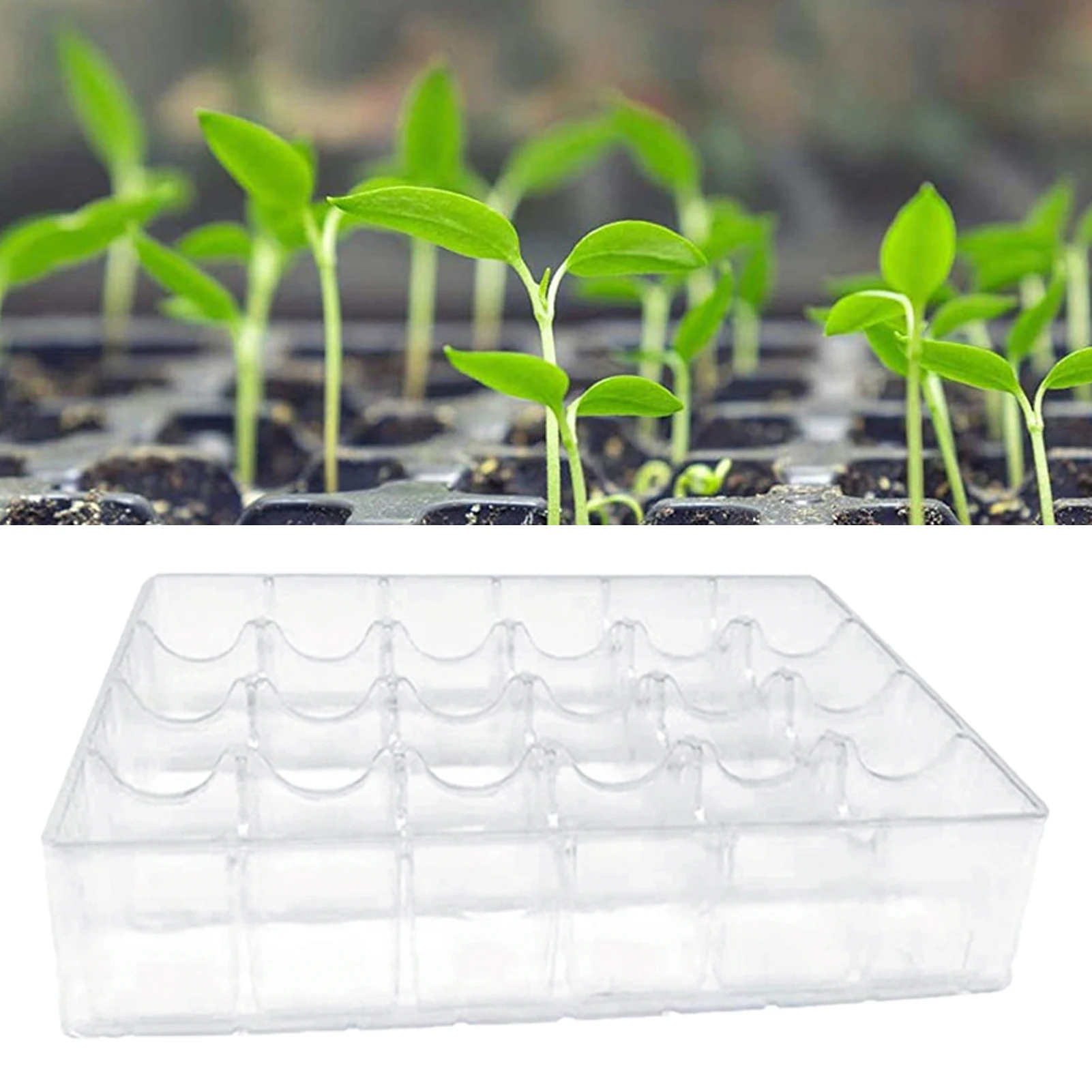 New White Transparent Agricultural Seedling Tray Plant Growing Tray Artificial Plastic Plants Tray for Garden