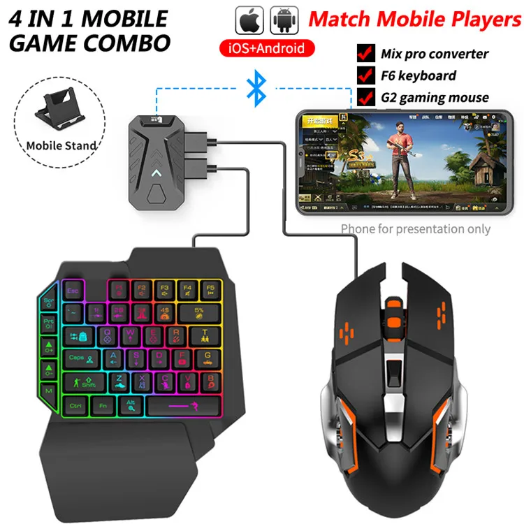 Gamwing Mix Pro New USB Gaming Converter Mouse & Projection Keyboard Combo for FPS Mobil aperçu 2