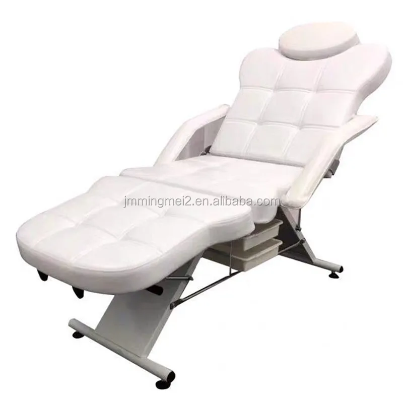 High Quality Modern Metal Frame Adjustable Beauty Salon Cosmetic Bed Massage Table Tattoo Chair PVC PU Leather High-Density Foam