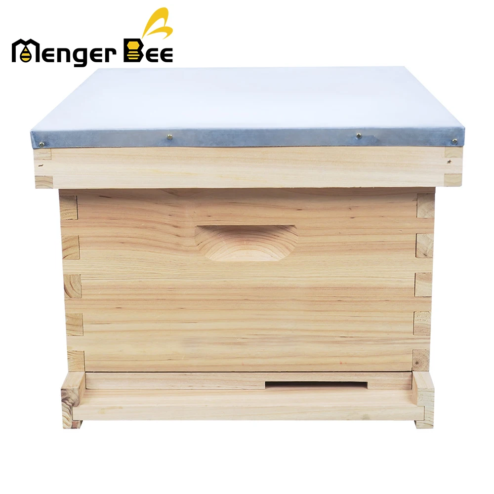 American Warehouse Stock New Langstroth 10 Frame Deep/Brood Box Beehive for Bee Farm Beekeeping Unassembled Fir Material