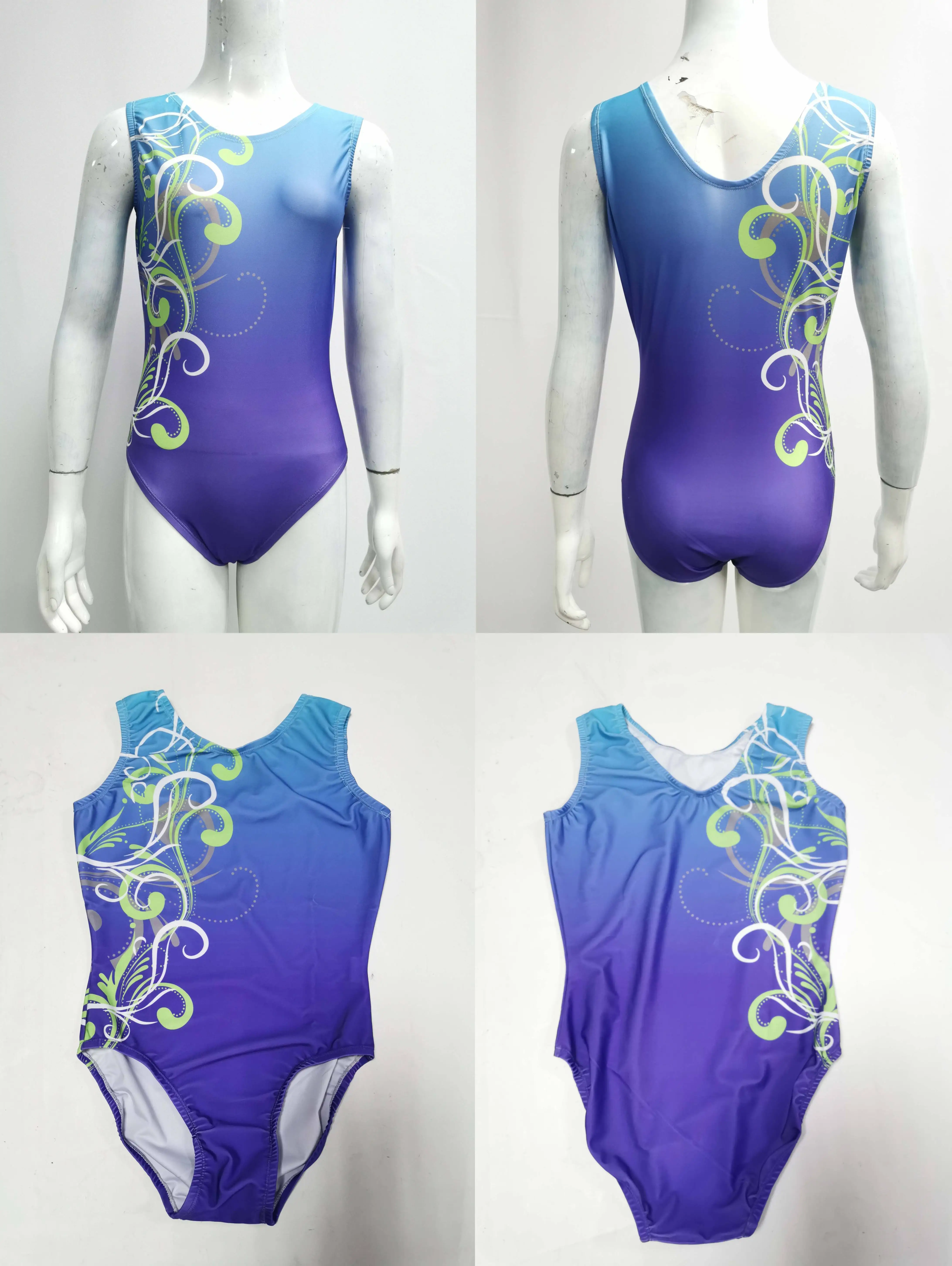 Wholesale Custom Gymnastics Girls Leotards Sublimation Print Kids Competition for Children Age Group