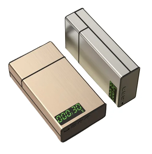Smart Portable Smoking Control Tool 20 Pieces of Aluminum Alloy Thin Metal Locking Timer Cigarette case with Timer