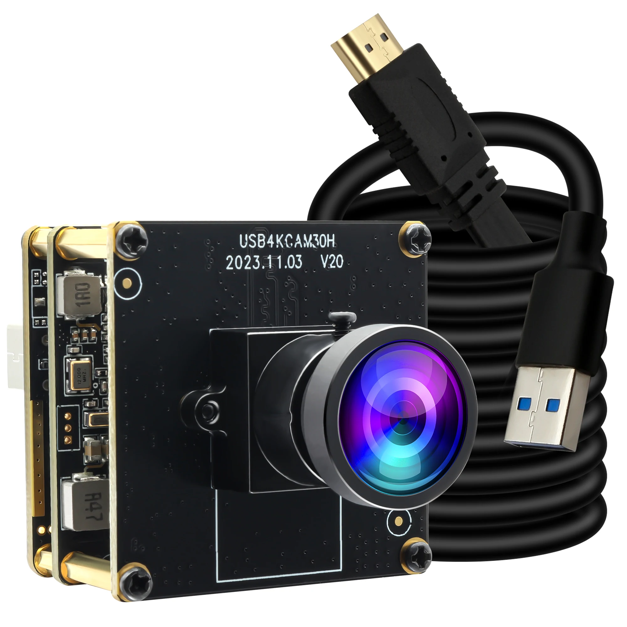 4K Ultra HD USB Camera Module with 2x Digital Zoom for Live HD Webcam