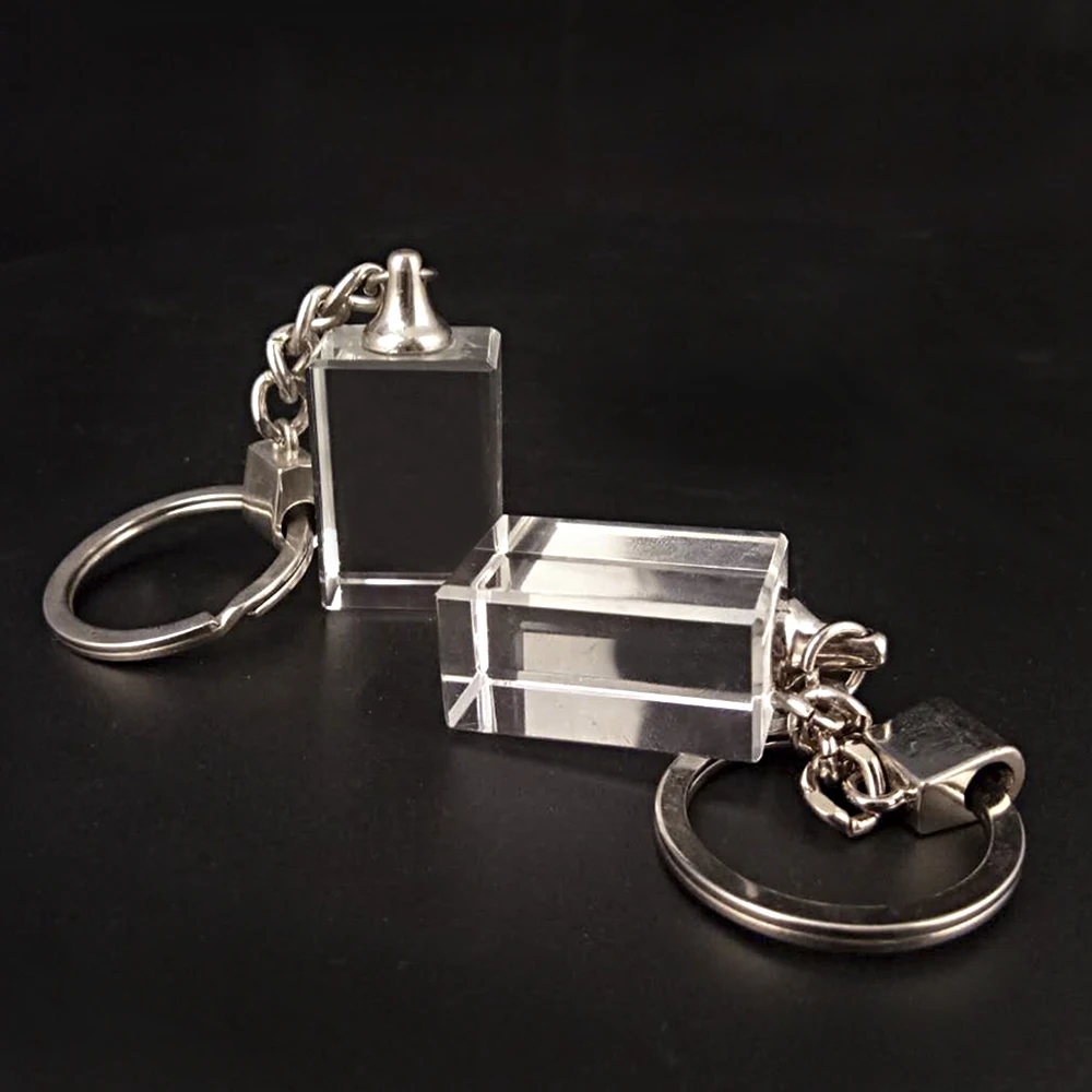 Изображения на заказ для детей крестины подарки K9 брелок для ключей Кристалл Свадебный куб брелок