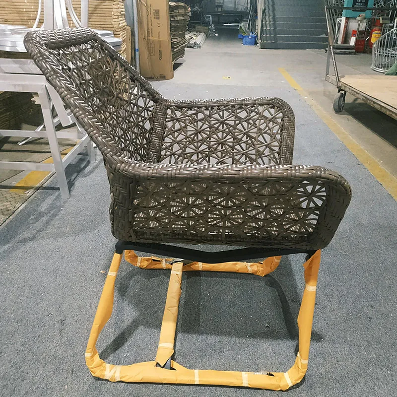 Flower Weaving Plastic Outdoor Synthetic Rattan Chair