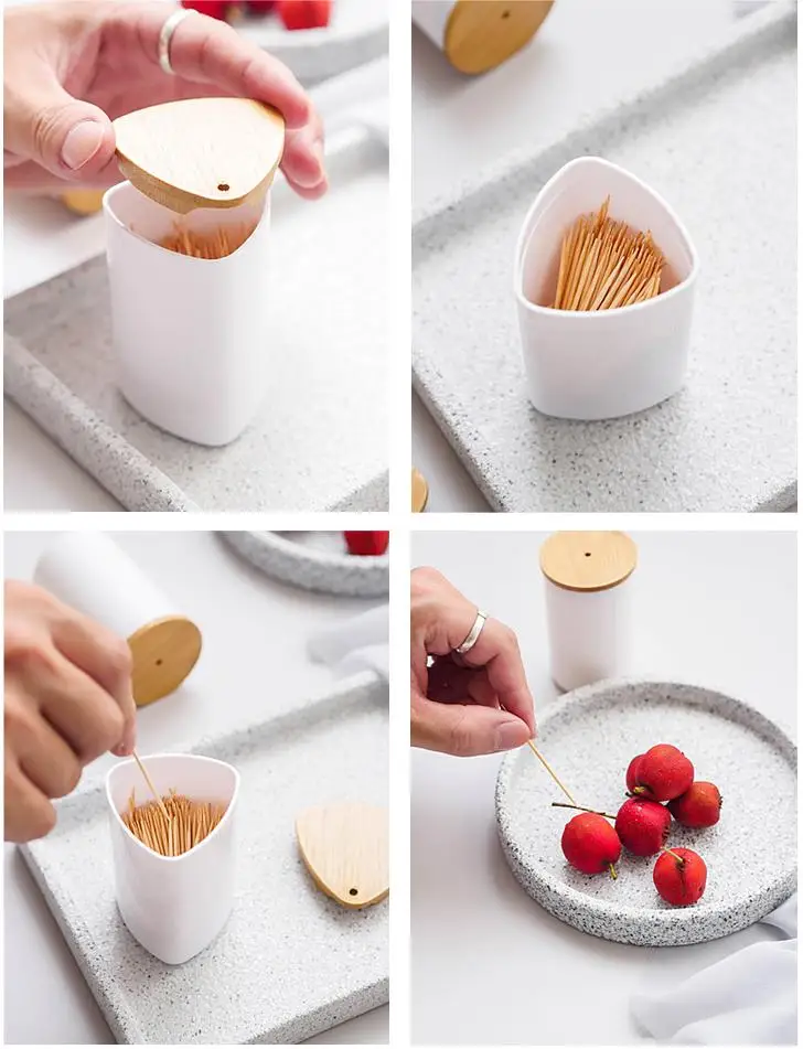 Kitchen Toothpick Dispenser Wholesale Bamboo Toothpicks Holder Kitchen