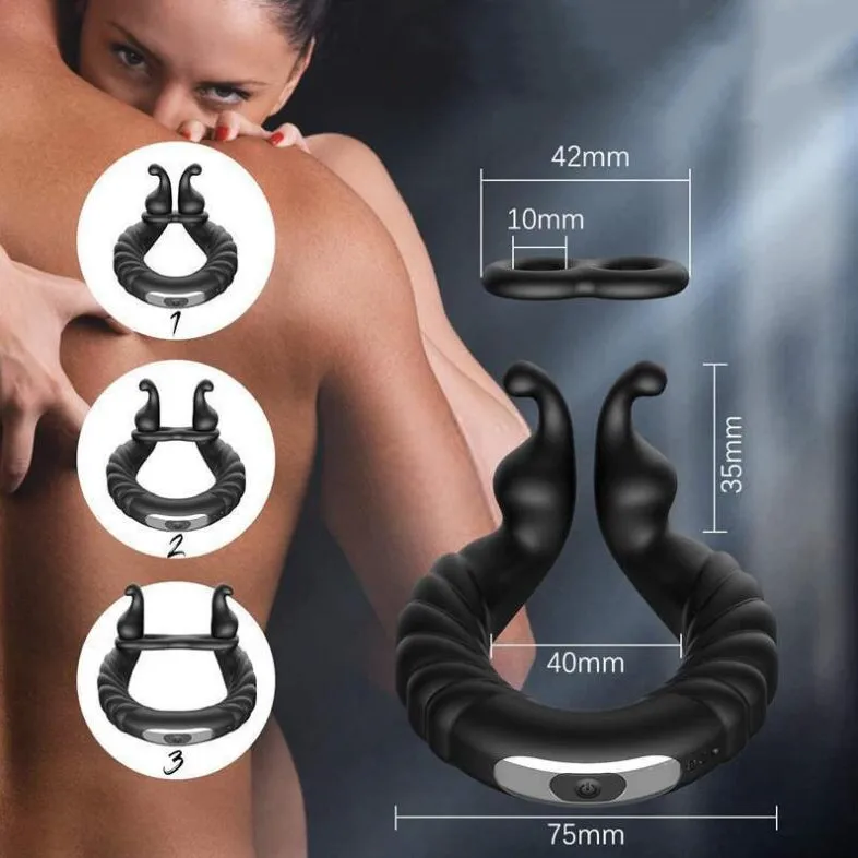 Amazon hot sale 10 frequency silicone cock ring vibrator sex toys for men delay ejaculation