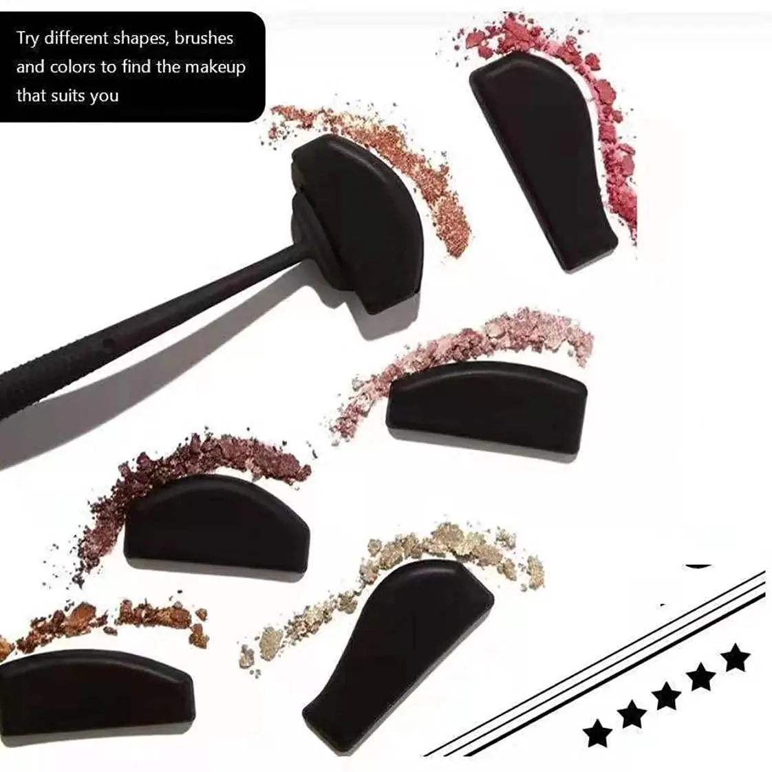 Hot Seller on Amazon Special Beauty Accessories Reusable Silicone 6 in 1 Eyeshadow Stamp Crease Line Kit
