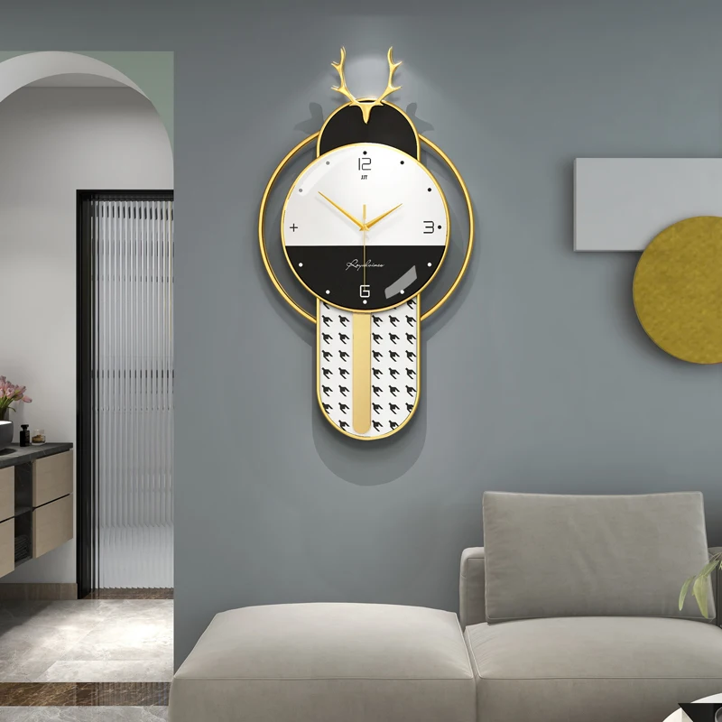 High Quality Home Decor Metal Deer Wall Clock