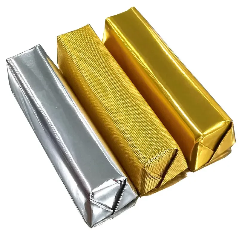 Gold color embossed non stick paper backed aluminum foil sheets for  chocolate bar wrapper