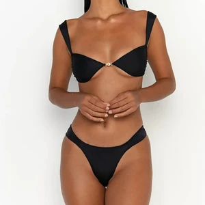 Women's Breathable 2-Piece Solid Push-Up Removable Padded Anti-Bacterial Bikini Set with Spandex/Nylon Material