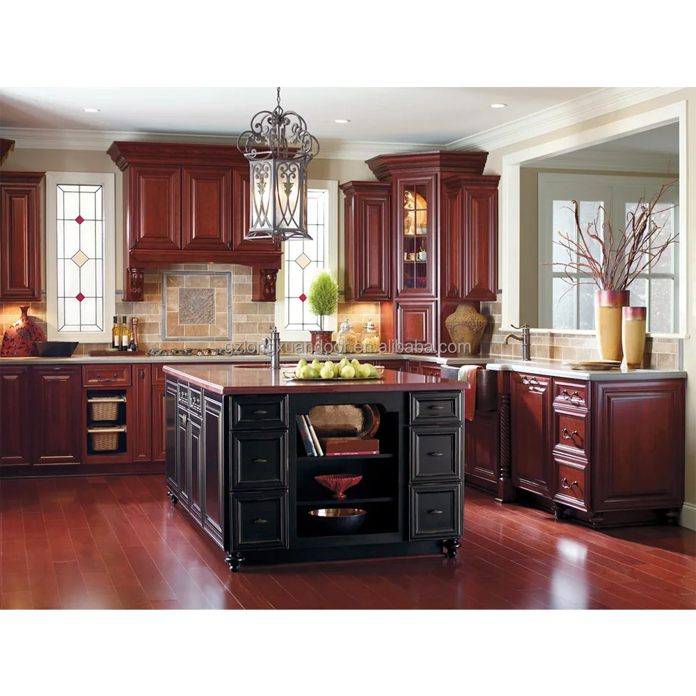 Modern Classic White Solid Wood Modular Kitchen Cabinet Set High ...