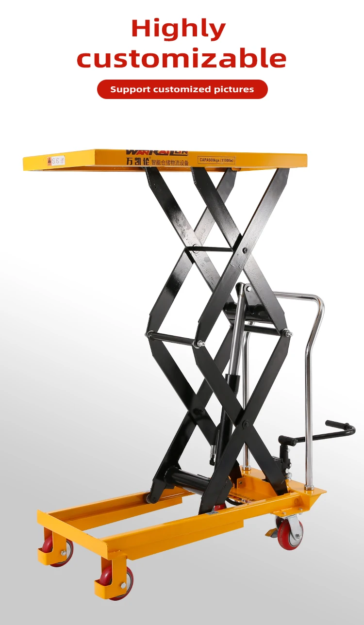 Manual Scissor Table Lift 500 KG 1600*800MM Hydraulic Table Lifter ...