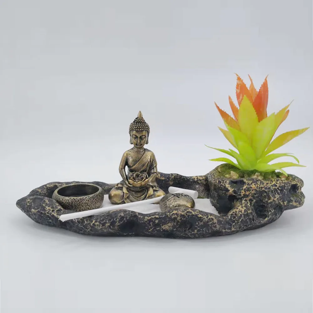 Mini Buddha Statue Aus Sandstein | 12x8x6cm | Meditationsfigur Für Zen-Garten & Dekoration
