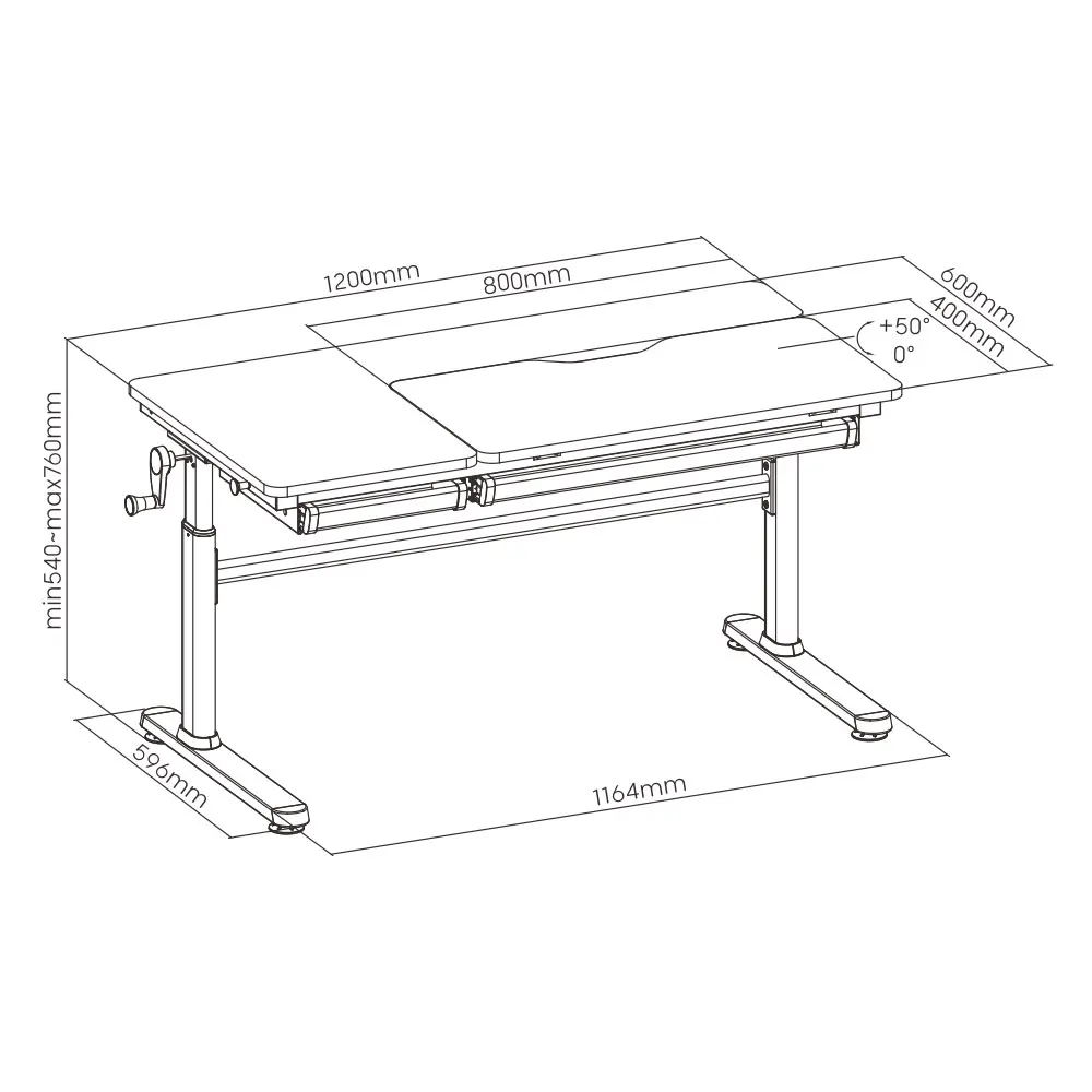 Large Kid Study Table Ergonomic Multi Function Tiltable Desktop School