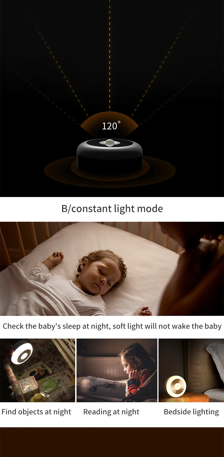 product intelligent human body induction lamp led light sensing bedside lamp aisle bedroom wardrobe charging night light with magnetic h-43