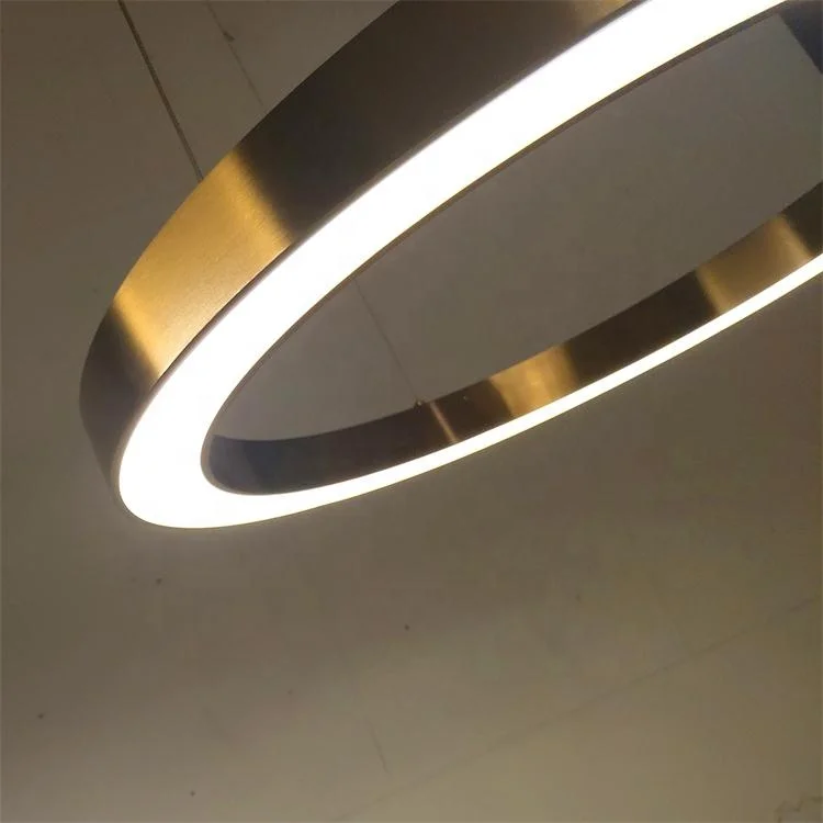 L4u LOOP Collection ETL CETL Grand Customized Size LED Gold Ring Hanging Circular Chandelier Lighting for Lobby Living Room