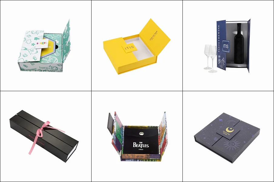 product double door opening magnetic book shaped luxury paper box elegant keepsake gift packaging-1