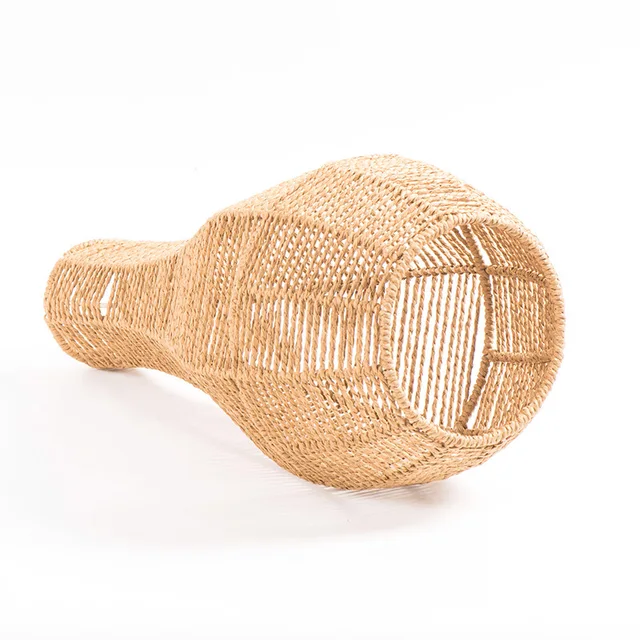 Factory Wholesale Custom Nordic Unique Handmade Woven Rattan Pendant Lampshade for Home Living Decor