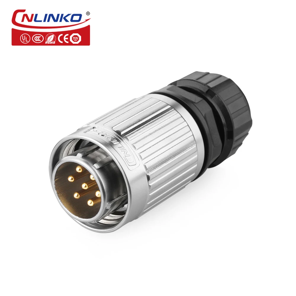 7 Pin Metal Dc Power Connector Wire to Wire Male Female Plug Socket for Industrial Equipment