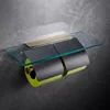 Glass Black Gold Tissue Holder (Double)