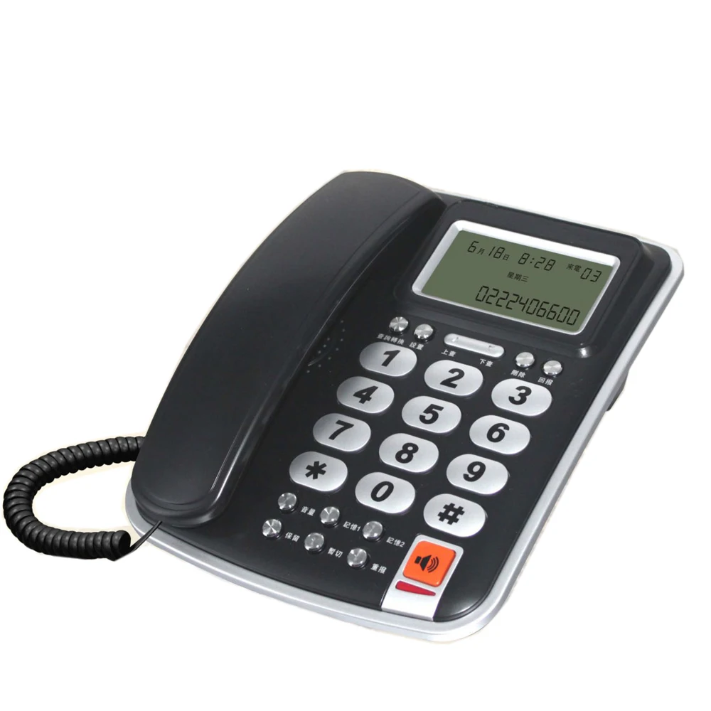 Analogue Caller ID Fixed corded Phone  with big key Single Line telephones