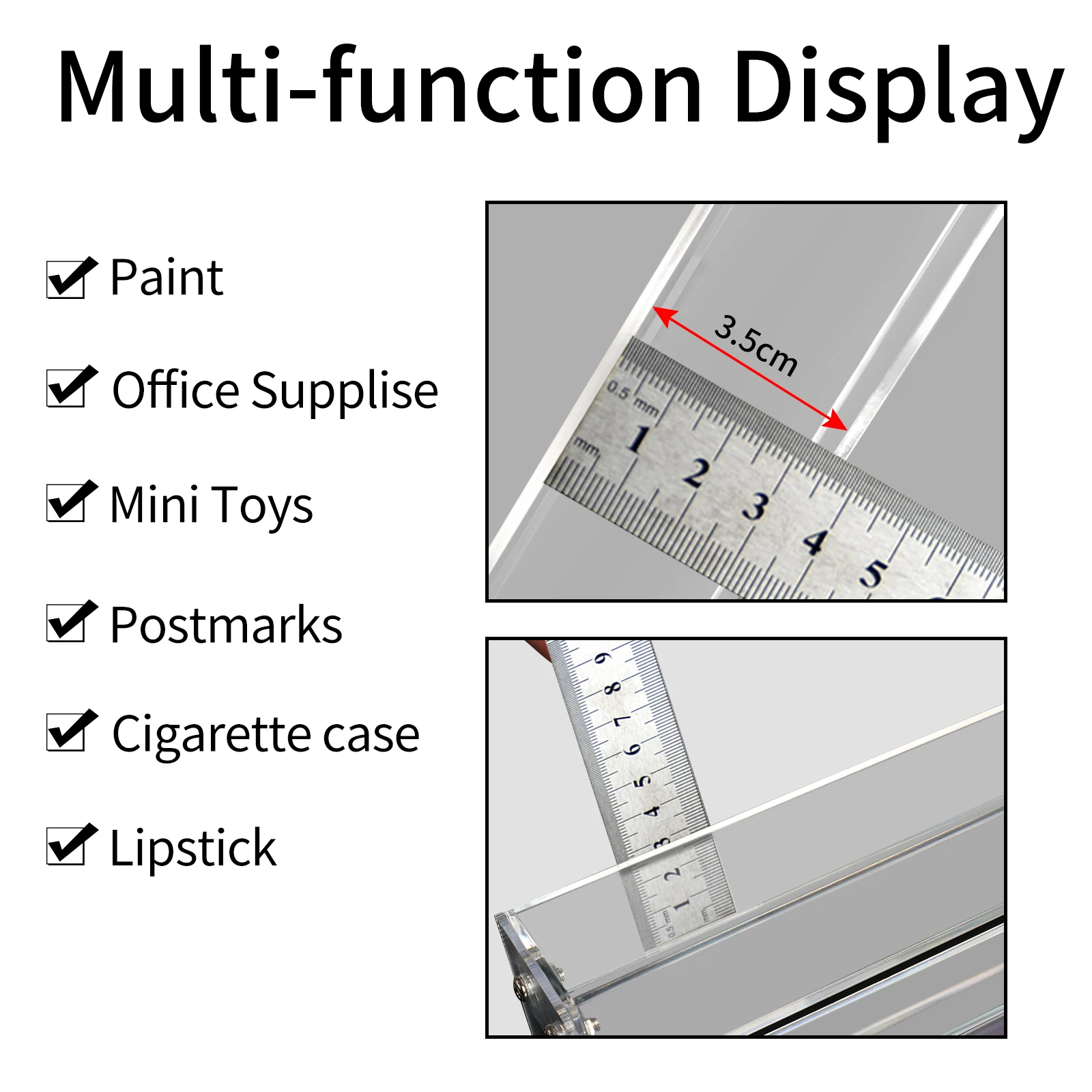 Desktop Transparent Acrylic Skincare Organizers Cosmetics Nail Polish Display Rack Makeup Clear Acrylic Display Stand details