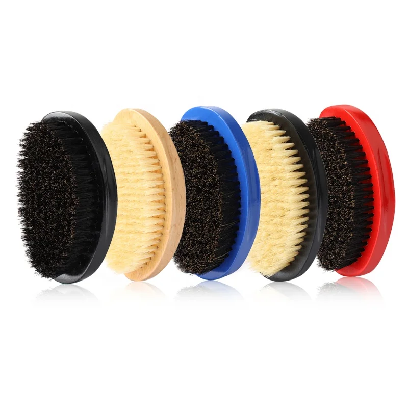 Wholesale 100% Boar Bristle 360 Curved Hard Custom Logo Hair Wave Brush Man Beard Brush