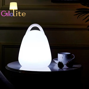 Vintage Modern LED Table Lamp Powered Standing Coffee Table with Remote Control Cordless for Home Living Room Bedroom