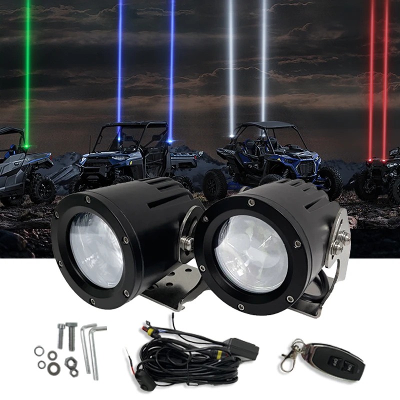 3" RGBw Remote Control  Offroad Laser LED Whip Lights Sky Tracer for ATV UTV Polaris Can Am Epxpedition