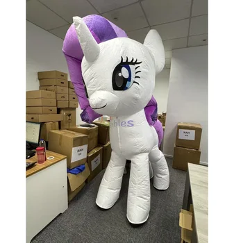 Lovely Blow up Horse Mascot Suit Cartoon Character Inflatable Little pony Mascot Costume for Adults