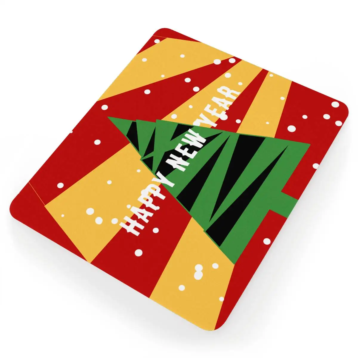 古典和装饰鼠标垫,带有圣诞节快乐的祝福词和圣诞树图案送给同事的