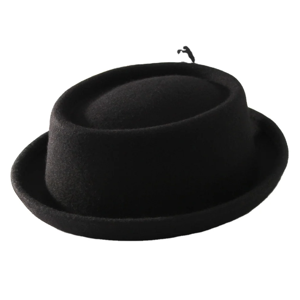 100% Wool Felt Pork Pie Fedora Hats Classic Versatile