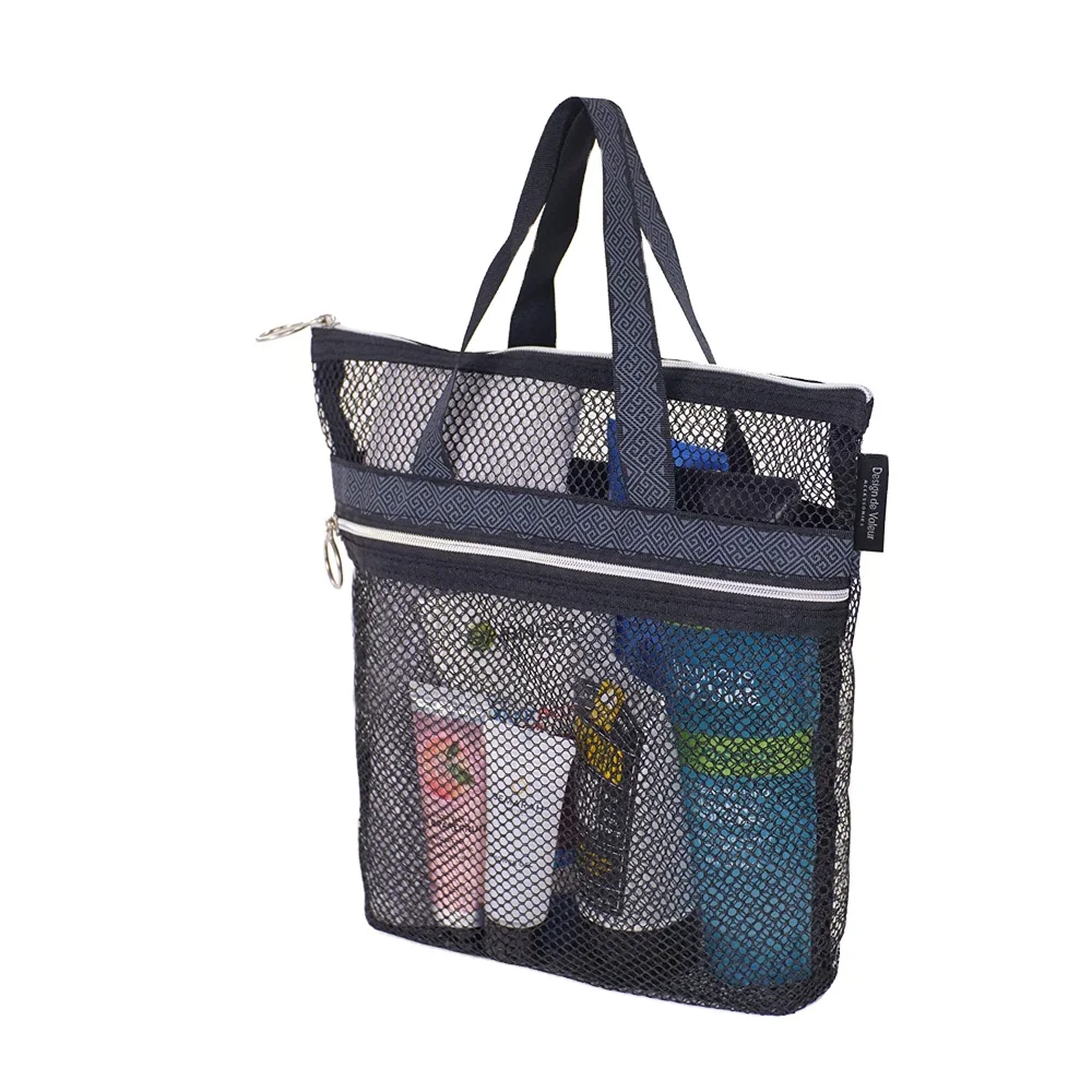 Shower Caddy Mesh 8 Pocket Portable Quick Dry Travel Tote Carry Handle Bag US 