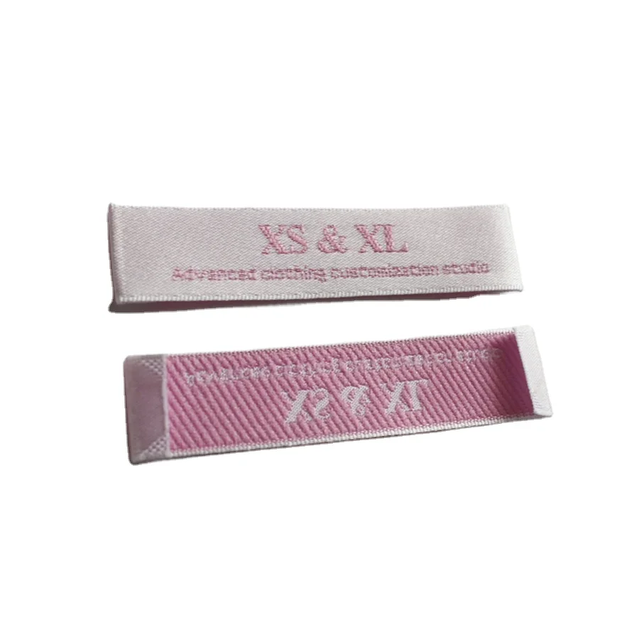 High Quality Density Collar Labels Custom Garment Accessories Neck Label End Fold Woven Clothing Labels