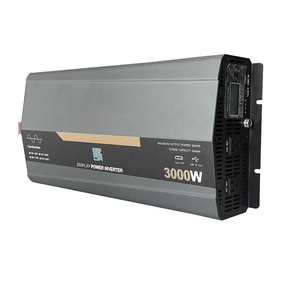 Inverter 6000W 12V-220V A Onda Sinusoidale Pura – Convertitore Di Tensione Con USB E Display LCD